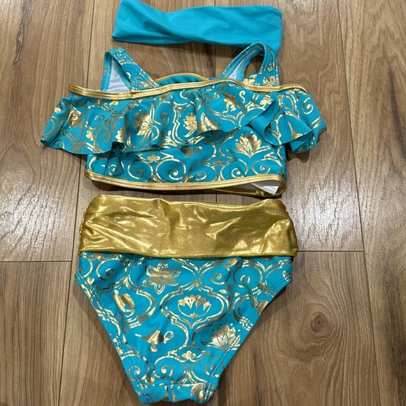 3 piece princess jasmine swim suit size 4 - Picture 5 of 7